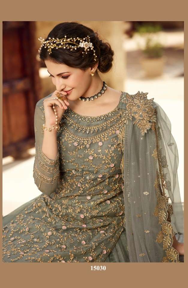 DESIGNER FANCY PARTY WEAR SARARA STYLE SALWAR SUIT NEW COLLECTION 15030 COLOR