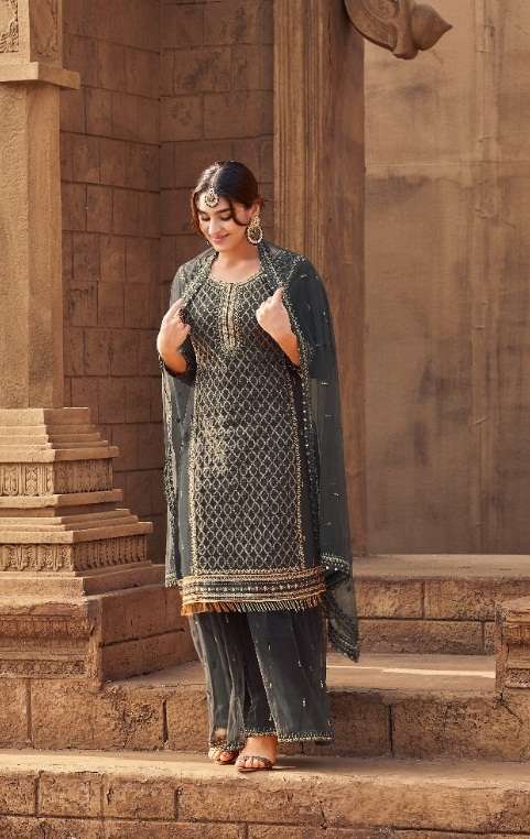 DESIGNER FANCY PARTY WEAR SHARARA STYLE SALWAR SUIT EXCLUSIVE COLLECTION GULABO 2009-2013