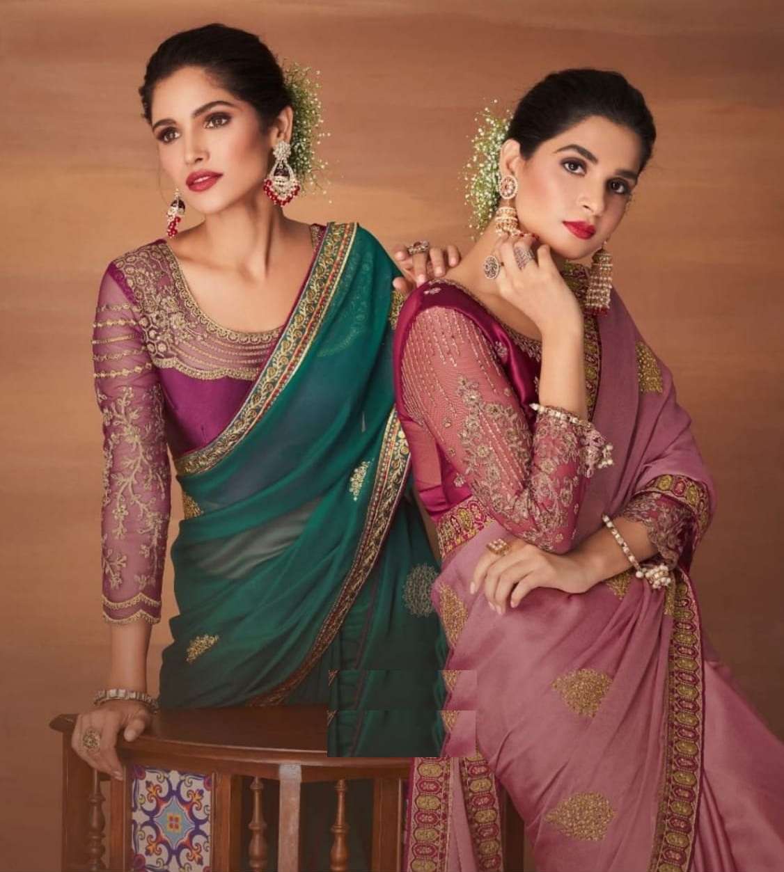 BEST QUALITY DESIGNER WEDDING PARTY WEAR GEORGETTE SILK SAREE AT WHOLESALE RATE TFH DULHAN 6201-6212
