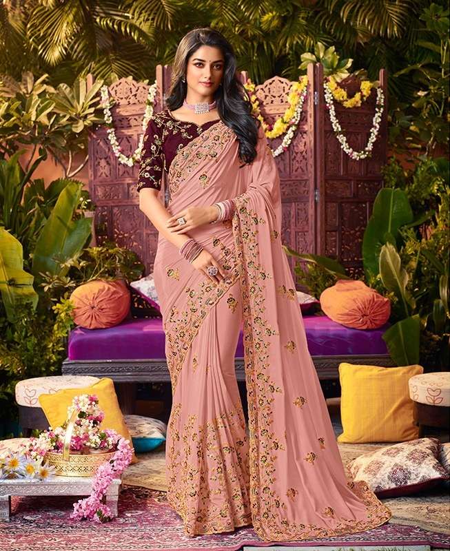 BOLLYWOOD DESIGNER WEDDING PARTY FUNCTION WEAR SEQUENCE GEORGETTE SAREE EXCLUSIVE COLLECTION OJAL SM 9094-9100