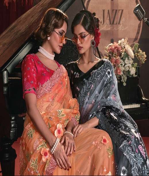LATEST DESIGNER INDIA WEDDING PARTY WEAR HEAVY NET SAREE COLLECTION LIKE BOLLYWOOD MN SAREES 6801-6811