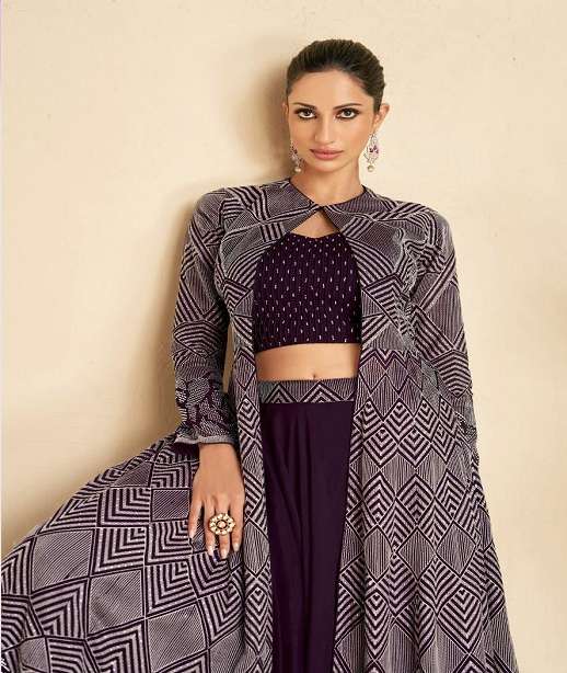 Designer Lehenga Choli Dupatta With Koti Wear Georgette Hand Work Lehe