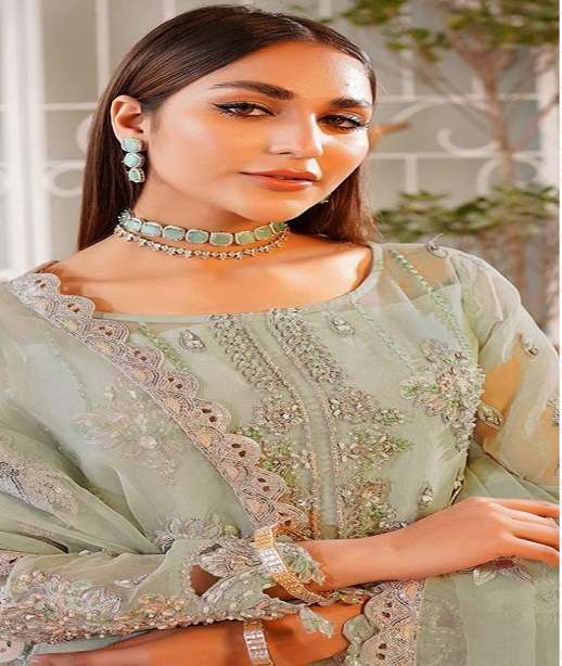 DESIGNER INDIAN PAKISTANI FANCY WEDDING PARTY WEAR ORGANZA SALWAR SUIT SRH 1088 COLOR