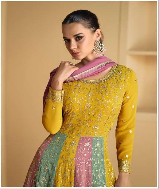 DESIGNER WEDDING PARTY WEAR REAL GEORGETTE ANARKALI SALWAR SUIT GOWN WITH DUPATTA AF TAREEF 9971-9973