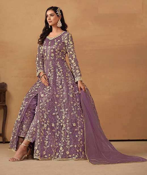 INDIAN DESIGNER FANCY WEDDING BRIDAL PARTY WEAR NET ANARKALI SALWAR SUIT GOWN SRH 7901 TO 7912