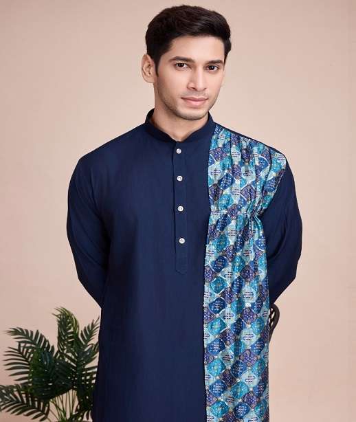 DESIGNER FANCY WEDDING PARTY WEAR HEAVY SILK MENS INDIAN KURTA KF VASTRA 6001-6004