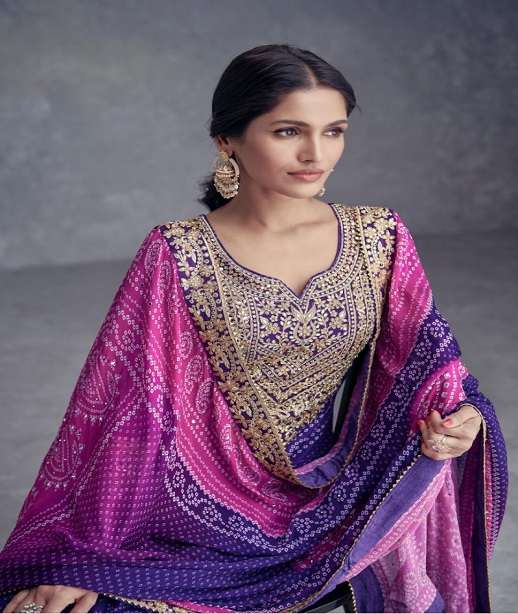 DESIGNER FANCY WEDDING PARTY WEAR INDIAN CHINON SHARARA PALAZZO SALWAR SUIT GL TAKSHVI 7469-7470