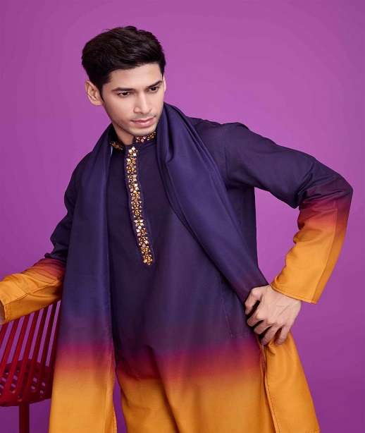 DESIGNER FANCY WEDDING PARTY WEAR HEAVY RAYON COTTON READYMADE MENS INDIAN KURTA KF VASTRA 6021-6024