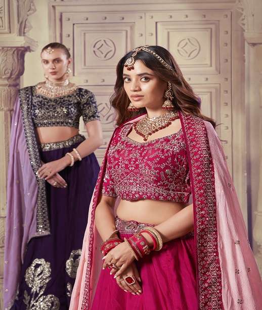 DESIGNER FANCY WEDDING PARTY WEAR INDIAN UPADA SILK BRIDAL LEHENGA CHOLI NVN ANTS OCCATIONS 5528-5529