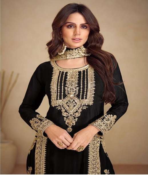 INDIAN DESIGNER FANCY WEDDING PARTY WEAR CHINON PAKISTANI STRAIGHT SALWAR SUIT GL APSARA 7473 COLOR