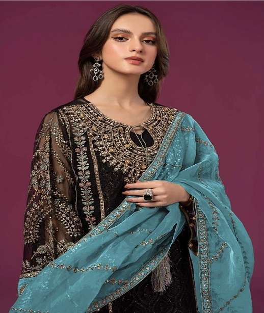 INDIAN DESIGNER FANCY WEDDING PARTY WEAR GEORGETTE PAKISTANI STRAIGHT SALWAR SUIT SRH 1111