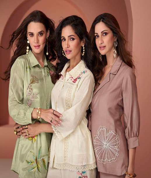 READYMADE SILK CO ORD SET FOR WOMEN WEAR FANCY CORD SET SY PEARL 5512-5516