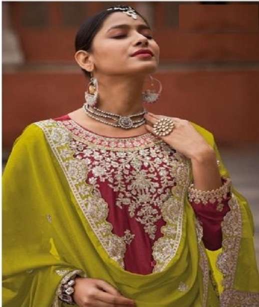 INDIAN DESIGNER FANCY WEDDING PARTY WEAR CHINON PALLAZO SHARARA SALWAR SUIT RH GLORY 1001-1004