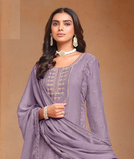 INDIAN DESIGNER FANCY WEDDING PARTY WEAR ORGANZA CHIFFON STRAIGHT SALWAR SUIT ANY 20201-20204