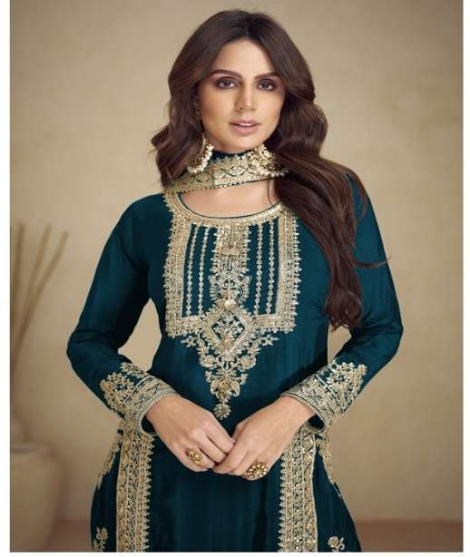 INDIAN DESIGNER FANCY WEDDING PARTY WEAR FAUX GEORGETTE PAKISTANI STRAIGHT SALWAR SUIT CPR 7473 COLOR