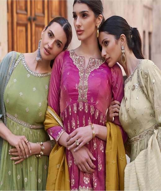 INDIAN DESIGNER FANCY WEDDING PARTY WEAR SIMAR SILK PALLAZO SHARARA SALWAR SUIT SY ZARA 5614-5616