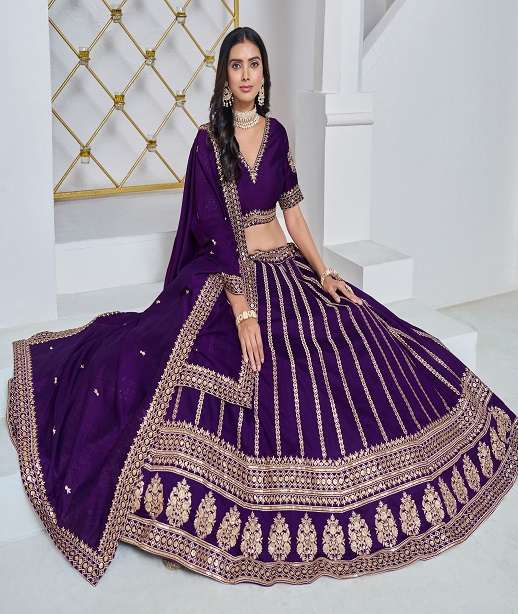 DESIGNER FANCY WEDDING PARTY WEAR INDIAN ART SILK LEHENGA CHOLI WITH NET DUPATTA ANY 301-304