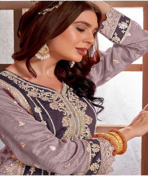 INDIAN DESIGNER PARTY WEAR PAKISTANI VICHITRA SILK SALWAR SUIT SRH 1120 COLOR