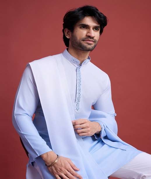 DESIGNER FANCY WEDDING PARTY WEAR HEAVY RAYON COTTON READYMADE MENS INDIAN KURTA KF 61001-61004