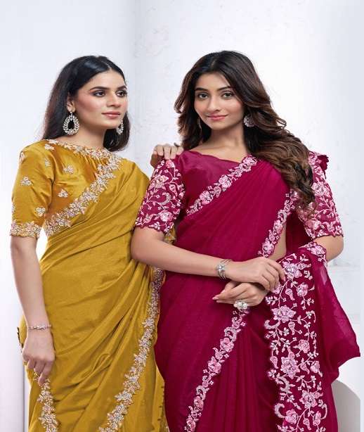 DESIGNER FANCY WEDDING PARTY WEAR INDIAN FANCY SILK SAREE COLLECTION NVN MAHOTSAV 44001-44018