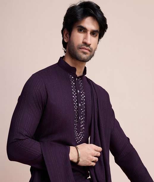 DESIGNER FANCY WEDDING PARTY WEAR READYMADE INDIAN MENS SILK KURTA KF 61021-61024