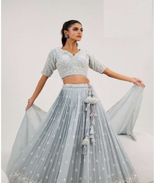 INDIAN DESIGNER BOLLYWOOD WEDDING PARTY WEAR GEORGETTE LEHENGA CHOLI SM 1065-1068