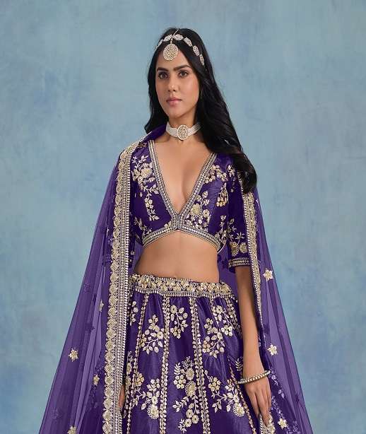 DESIGNER FANCY WEDDING PARTY WEAR ART SILK LEHENGA CHOLI ANY MEHVISH SHEILJA 1051-1054