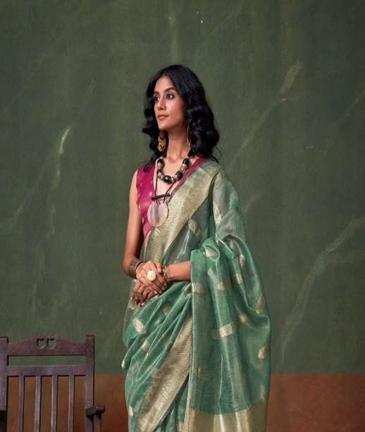 DESIGNER FANCY WEDDING PARTY WEAR INDIAN SILK SAREE COLLECTION SM RJT KORRA 409001-409006