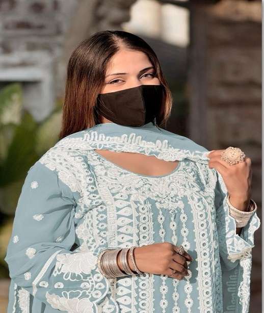 DESIGNER LATEST PARTY WEAR SPECIAL PAKISTANI SALWAR SUIT GEORGETTE FABRIC SHF 1175 COLOR