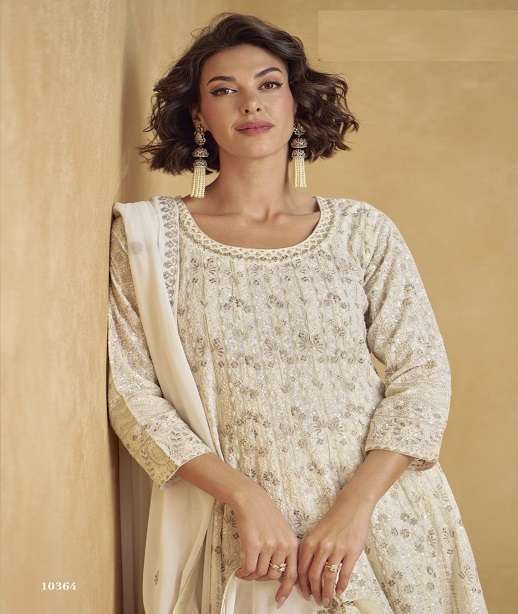 DESIGNER WEDDING PARTY WEAR HEAVY REAL GEORGETTE SHARARA SALWAR SUIT AF JHASI 10363-10365