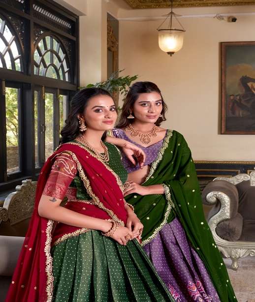 INDIAN DESIGNER BOLLYWOOD WEDDING PARTY WEAR KANCHIPURAM SILK LEHENGA CHOLI LNB 1240 COLOR