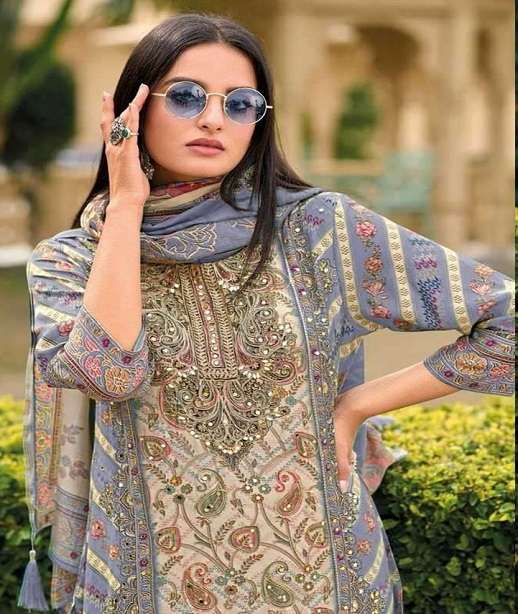 INDIAN DESIGNER FANCY WEDDING PARTY WEAR MUSLIN SILK PAKISTANI SALWAR SUIT CP 908 COLOR