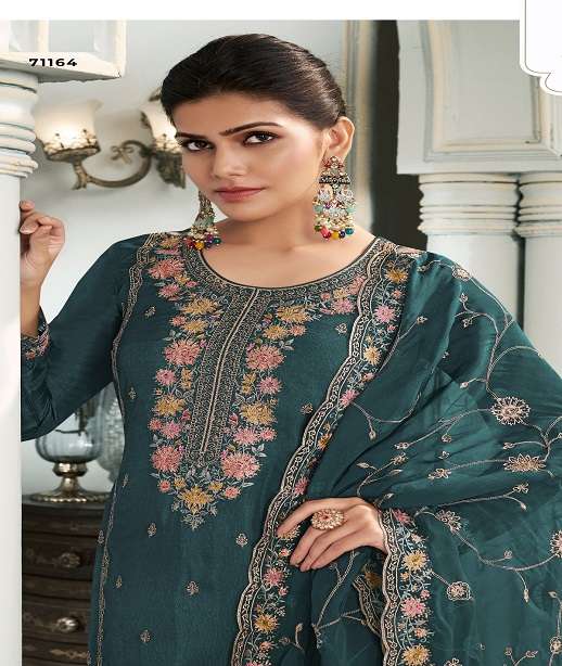 INDIAN DESIGNER FANCY WEDDING PARTY WEAR SILK SALWAR SUITRH MULTY 71161-71164