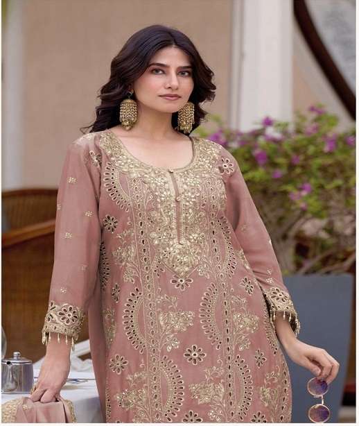 DESIGNER FANCY PARTY WEAR CHINON SHARARA PLAZZO SALWAR SUIT RH JAY KRISHNA 3001 TO 3003