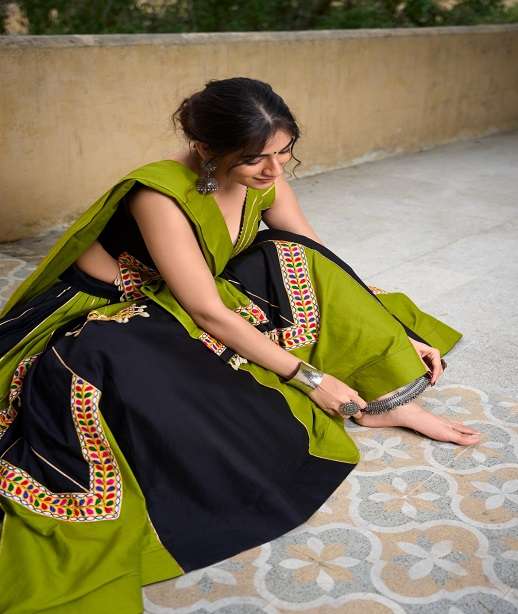 DESIGNER FANCY WEDDING PARTY WEAR COTTON LEHENGA CHOLI WITH DUPATTA FOR NAVRATRI LNB 1676 1698
