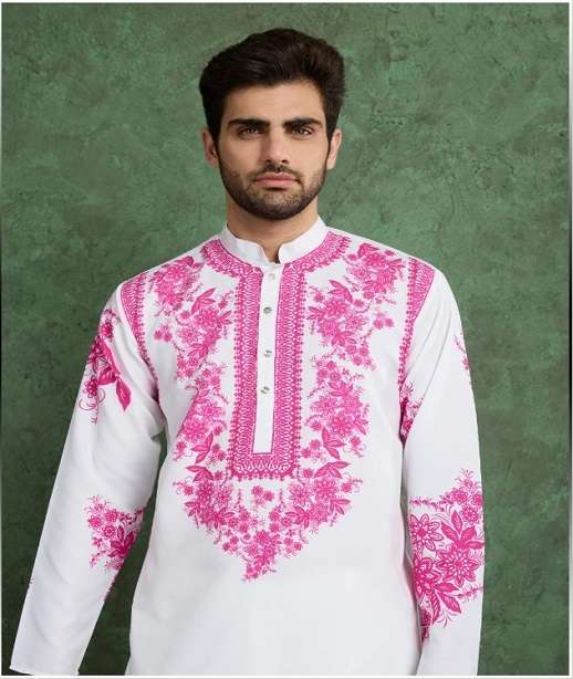 DESIGNER FANCY WEDDING PARTY WEAR READYMADE INDIAN MENS VISCOSE RAYON KURTA KF 61081-61082