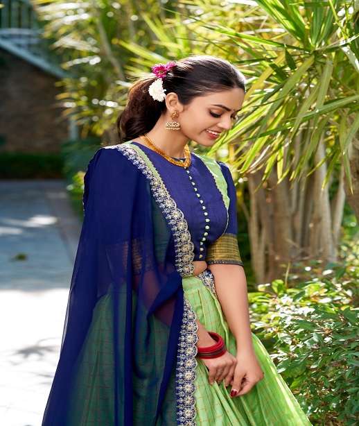 DESIGNER SOUTH WEDDING FANCY FABRIC SILK LEHENGA CHOLI COLLRCTION LNB 2010 COLOR