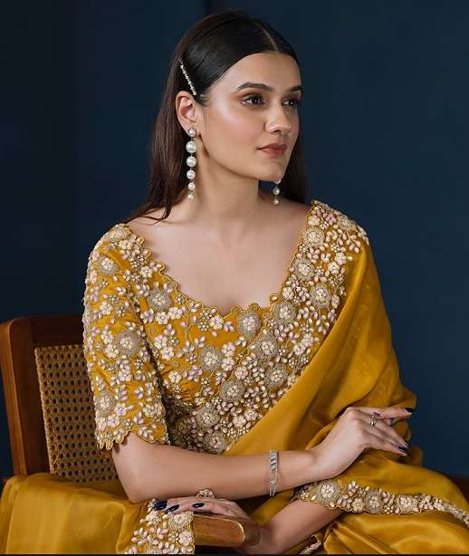 DESIGNER WEDDING PARTY WEAR SATIN SILK SAREE WITH BEUTIFUL EMBROIDERY WORK NVN MAHOTSAV 24507-24522