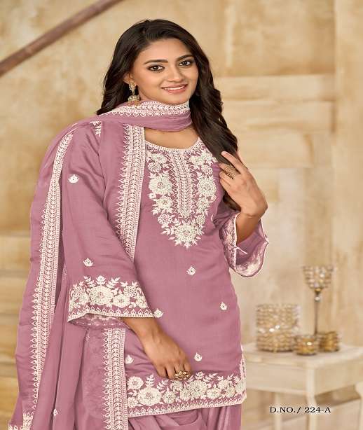 INDIA PUNJABI DESIGNER ROMAN SILK PATIYALA SALWAR SUIT DRESS ANY 224 COLOR