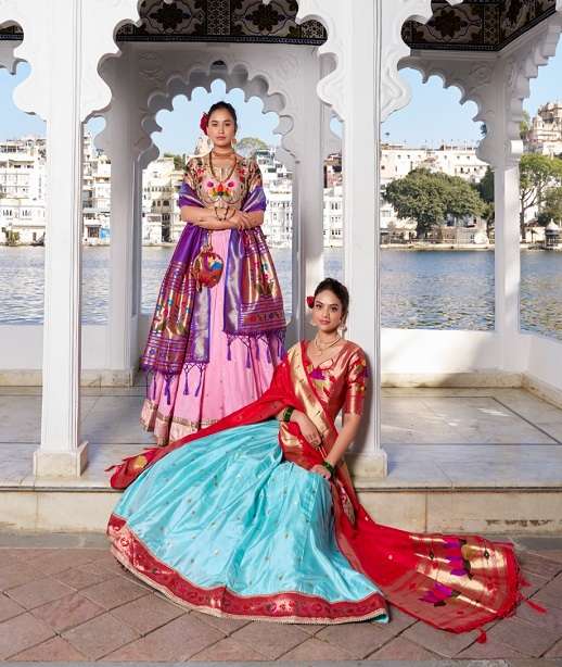 INDIAN DESIGNER BOLLYWOOD WEDDING PARTY WEAR JACQUARD SILK LEHENGA CHOLI LNB 2006 COLOR