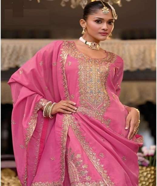 INDIAN DESIGNER FANCY WEDDING PARTY WEAR SIMAR SILK SHARARA SALWAR SUIT RH COSMOS 1874-1876