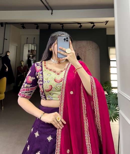LATEST DESIGNER BRIDAL WEDDING PARTY WEAR HEAVY SILK LEHENGA CHOLI LNB 1420 1425