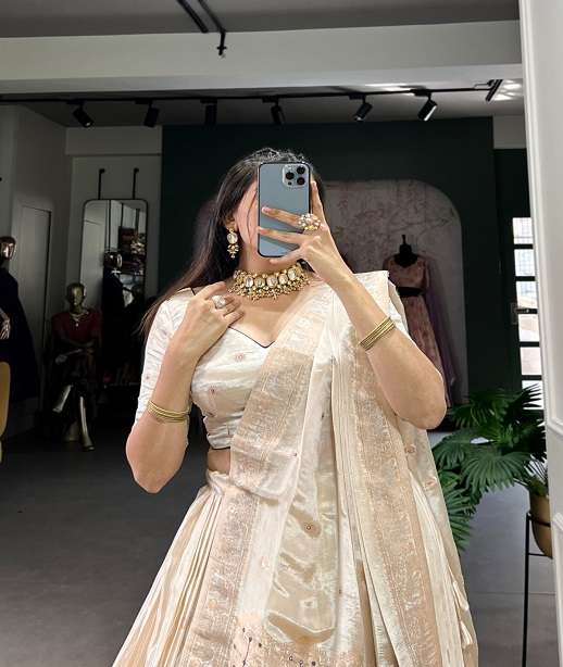 LATEST DESIGNER WEDDING PARTY WEAR SHIMMER SILK LEHENGA CHOLI LNB 2048 COLOR
