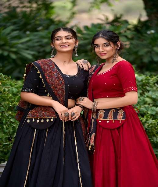 DESIGNER COTTON FABRIC LEHENGA CHOLI FOR NAVRATRI COLLECTION LNB 1618 1697 COLOR