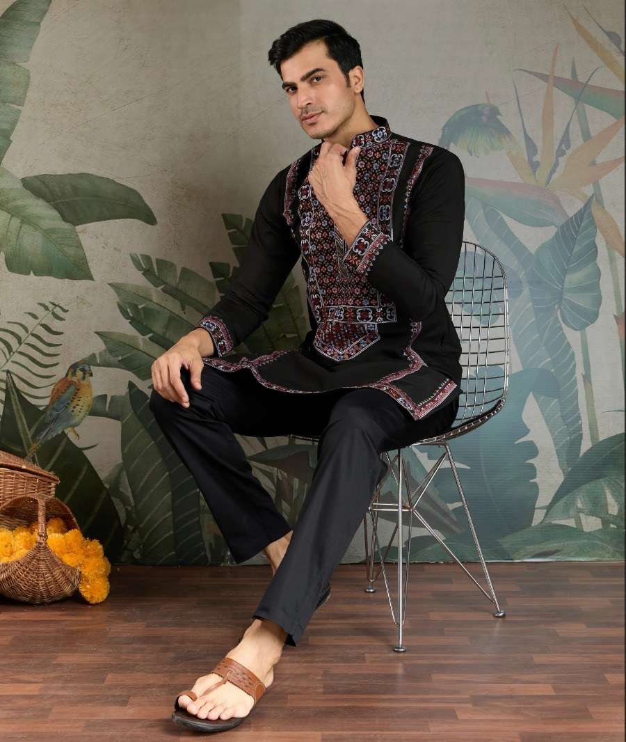 DESIGNER FANCY WEDDING PARTY WEAR READYMADE INDIAN MENS VISCOSE SILK WHITE KURTA KF 61301-61305