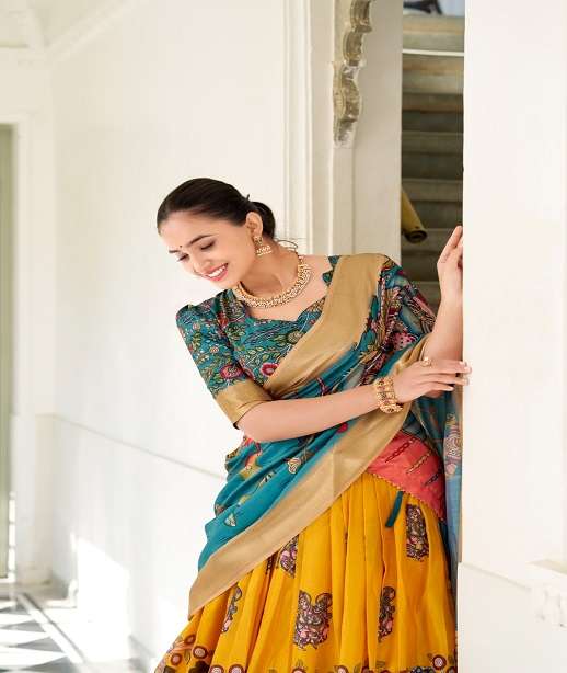 INDIAN DESIGNER BOLLYWOOD WEDDING PARTY WEAR DOLA SILK LEHENGA CHOLI LNB 1017 COLOR