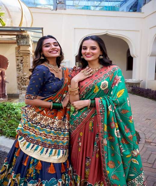 INDIAN DESIGNER BOLLYWOOD WEDDING PARTY WEAR HEAVY TUSSAR SILK LEHENGA CHOLI LNB 1236 COLOR