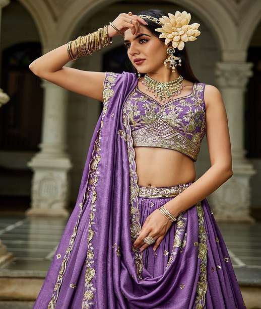 INDIAN DESIGNER BOLLYWOOD WEDDING PARTY WEAR HEAY POLY GEORGETTE LEHENGA CHOLI NT 6204 COLOR