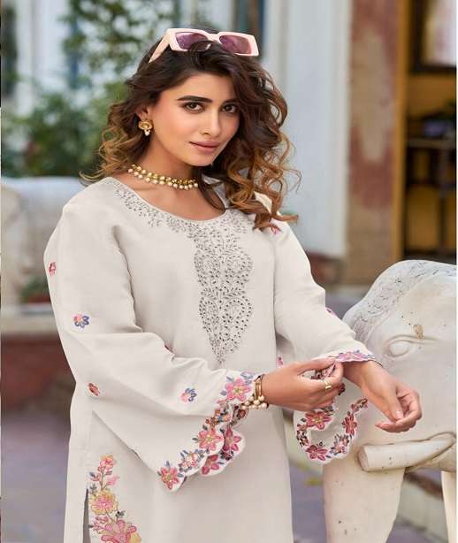 INDIAN DESIGNER FANCY WEDDING PARTY WEAR WHITE PV COTTON SHARARA SALWAR SUIT CPR 910 COLOR