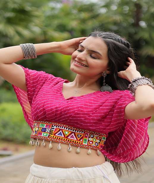 NAVRATRI WEAR LEHENGA BLOUSE COLLECTION IN COTTON FABRIC KU 5037 COLOR